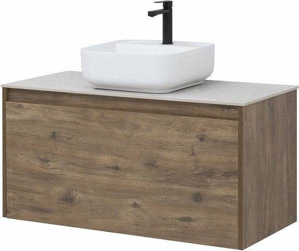 Тумба под раковину Aquanet Nova Lite 100 дуб рустикальный (1 ящик) 00249520