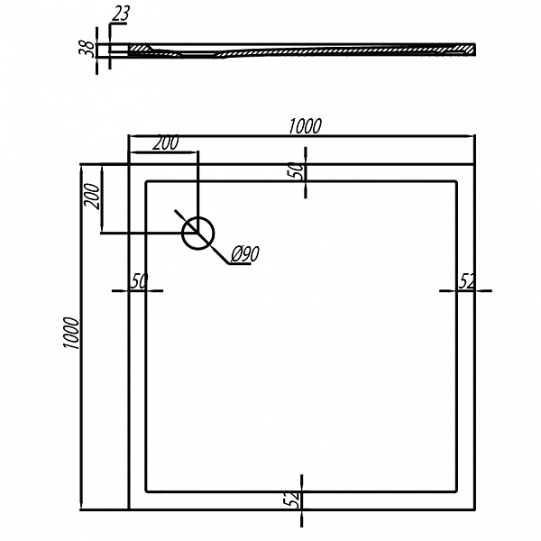 Душевой поддон Aquaton Калифорния 100х100 квадратный белый 1A714636CA010