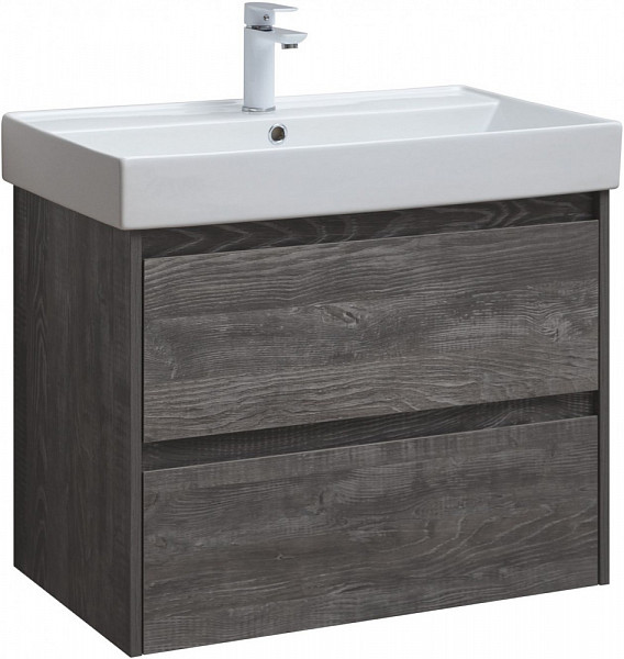 Тумба под раковину Aquanet Nova Lite 75 дуб серый (2 ящика) 00287890