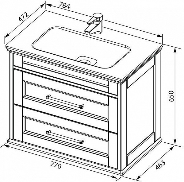 Раковина-столешница Aquanet Бостон 80 НФ-00017869
