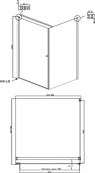 Душевое ограждение Ambassador Nord 13011103