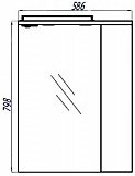 Зеркало-шкаф Акватон Пинта 59x80 1A013202PT01R правый с подсветкой