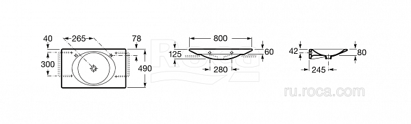 Раковина Roca Kalahari 80х49 327878000