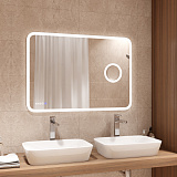 Зеркало Континент "Bliss Led" 900х700 с увеличительным зеркалом, часами