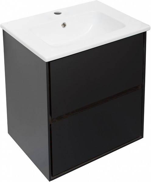 Тумба под раковину Aquanet Милан 60 черный глянец 00269306