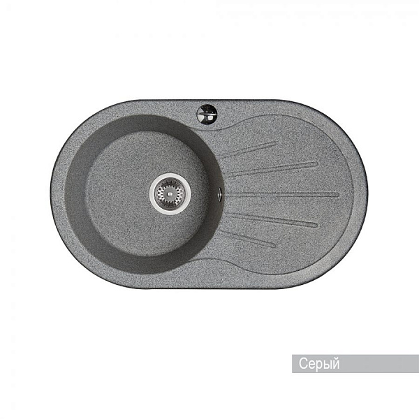 Мойка для кухни Aquaton Паола круглая с крылом серая 1A714032PA230