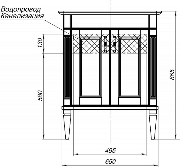 Тумба под раковину Aquanet Селена 70 белый, серебро 00246511