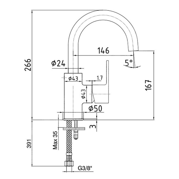 Смеситель для раковины ECA Nita 102188036EX