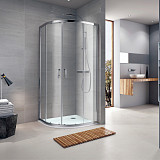 Душевое ограждение  "KOLLER POOL" ROUND R90RG 900x900x1900 не прозрачное Grape 6мм хром