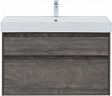 Тумба под раковину Aquanet Nova Lite 100 (SLIM SYNERGY) дуб рошелье, 2 ящика 00249941