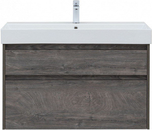 Тумба под раковину Aquanet Nova Lite 100 (SLIM SYNERGY) дуб рошелье, 2 ящика 00249941