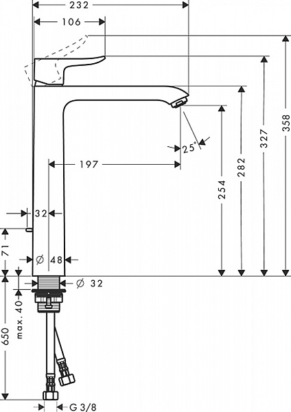 Смеситель для раковины Hansgrohe Metris 31082000