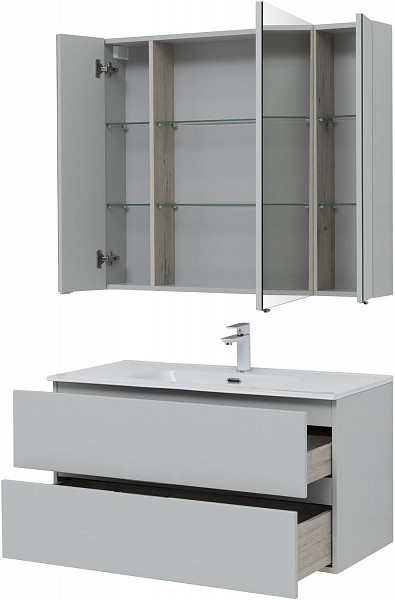 Мебель для ванной Aquanet Алвита New 100 2 ящика, серый 00274528