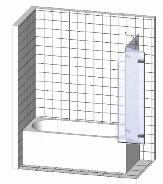 Шторки для ванны Cersanit EASY 140x115 двойной