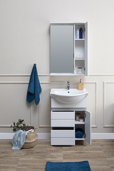 Тумба с раковиной Aquanet Доминика 60 белый 00212754