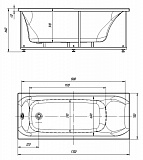 Акриловая ванна Aquatek  Альфа 170x70 ALF170-0000047