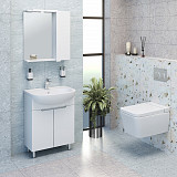 Зеркало со шкафчиком  АГАТА 65 с подсветкой Левое