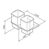 A50A343400 Inspire V2.0, Двойной стеклянный стакан с настенным держателем, хром, шт