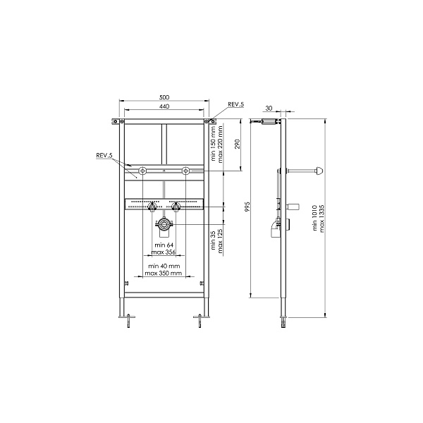 Инсталляция "KOLLER POOL" для подвесного умывальника Alcora ST 1100
