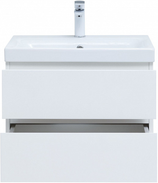 Тумба под раковину Aquanet Беркли 60 белый глянец (2 ящика) 00302349