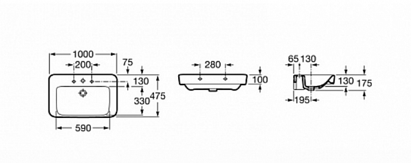 Раковина Roca Dama Senso Square 100 32751M000
