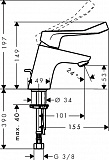 Смеситель для раковины Hansgrohe Focus 31910000 с донным клапаном