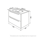 Тумба подвесная, белый, 80 см, Edifice,  IDDIS, EDI80W0i95. Подходит умывальник 0108000i28