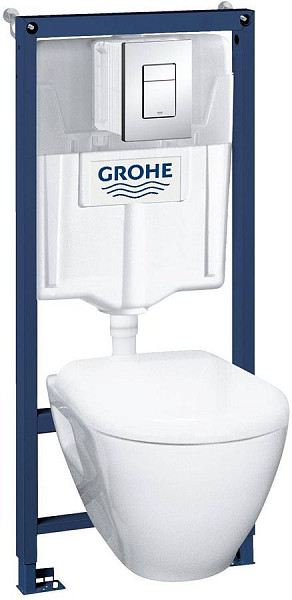 Инсталляция для унитаза 4 в 1 GROHE Solido Perfect с подвесным унитазом 39186000