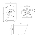 Унитаз подвесной безободковый, чёрный матовый, Bild, IDDIS, BILR2BMi25