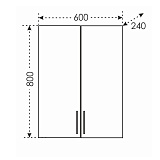 Подвесной шкаф над стиральной машиной Дублин 60/80 Санта 423001