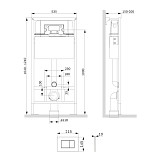 I012707.0238 ProC инсталляция для подвес унитаза с клавишей ProC S пластик, чёрн матовый