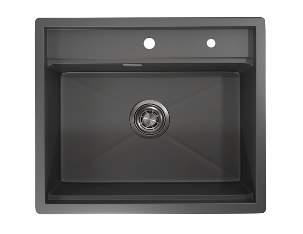 KS-6051, ГРАФИТ МАТОВЫЙ, стальная кухонная мойка KITCHEN SPACE