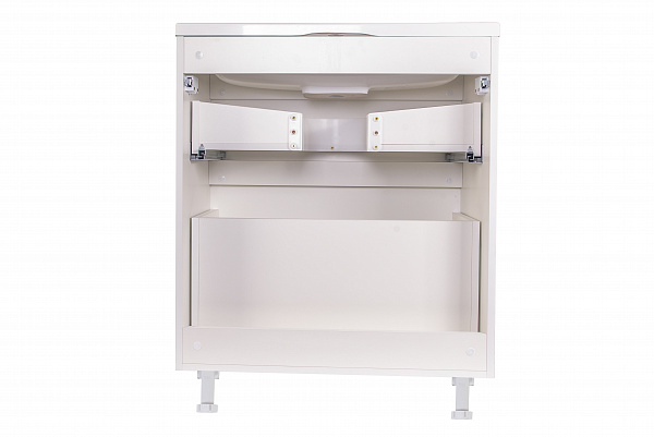 Тумба напольная "Бергамо мини 70" (2 ящ.) Люкс антискрейтч белый, под раковину, PLUS