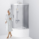 W90G-401A090WT Gem Deep душевое ограждение 90х90,стекло прозрачное,профиль мат. серебро,без поддона