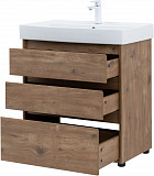 Тумба под раковину Aquanet Nova Lite 75 дуб рустикальный (3 ящика) 00302474