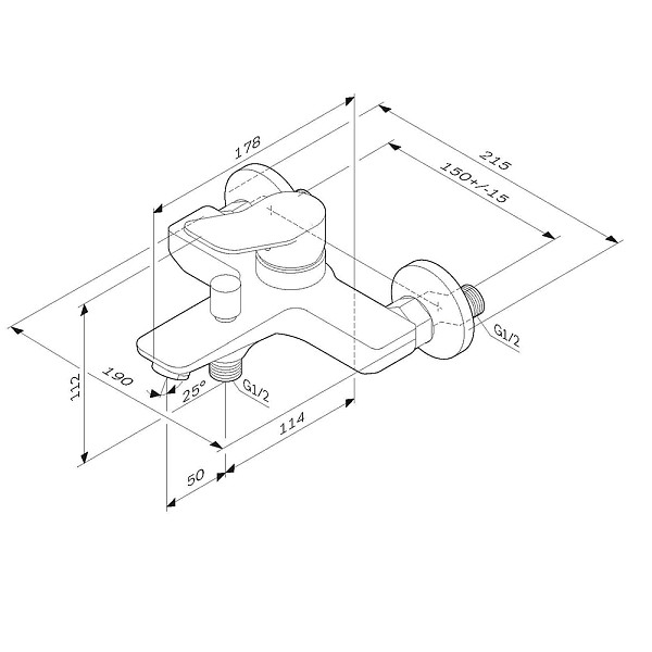 F85A10022 X-Joy, смеситель для ванна/душа, черный, шт.