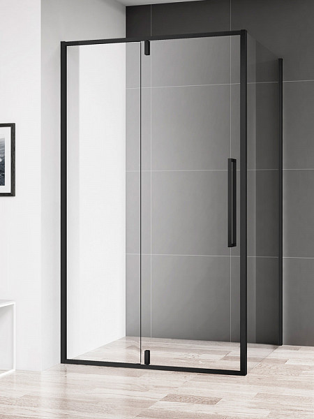 Душевая дверь в нишу AQUAme 900*1950мм.,  стекло 6мм, цвет профиля матовый черный.