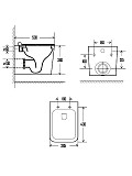 AQM2003 Унитаз подвесной AQUAme с сиденьем SoftClose, технология смыва Rimless, скрытый крепеж. 530x365x360