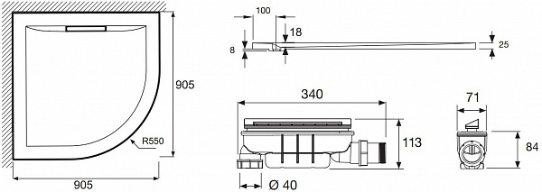 Поддон для душа Jacob Delafon Flight Pure 90х90 см E62323-00