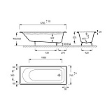 Чугунная ванна Jacob Delafon Antilia 170x70 E6D110-00