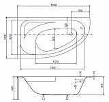 Акриловая ванна Besco Cornea Comfort 150x100 WAC-150-NL Левая