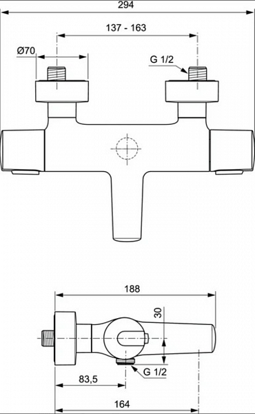 Термостат Ideal Standard Ceratherm 100 New A4624AA для ванны с душем