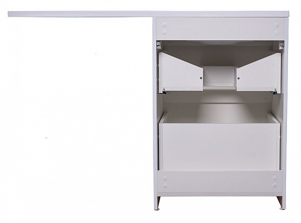 Тумба напольная Style line Даймонд 120  Люкс белая, под раковину, PLUS