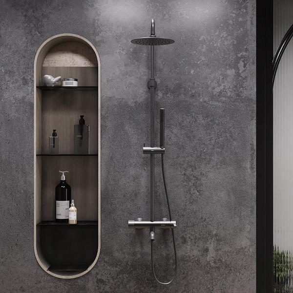 936740300 Scandinavian Pure душевая система с ванно душевым смесителем, чёрный