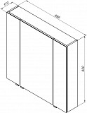 Зеркало-шкаф Aquanet Алвита 90 серый антрацит 00240110