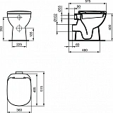 Унитаз приставной Ideal Standard Tempo T328601