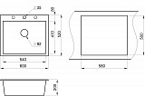Мойка кухонная Granula квадратная кварц 6001, БАЗАЛЬТ