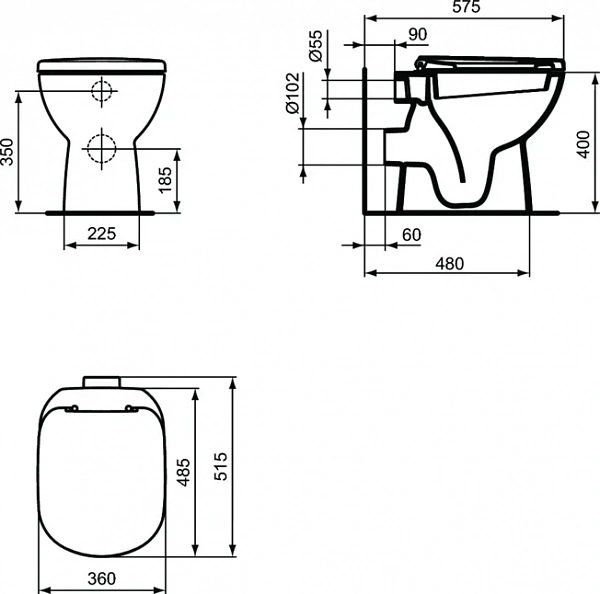 Унитаз приставной Ideal Standard Tempo T328601