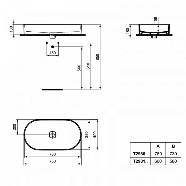 Раковина-чаша Ideal Standard Strada II 60 см T298101