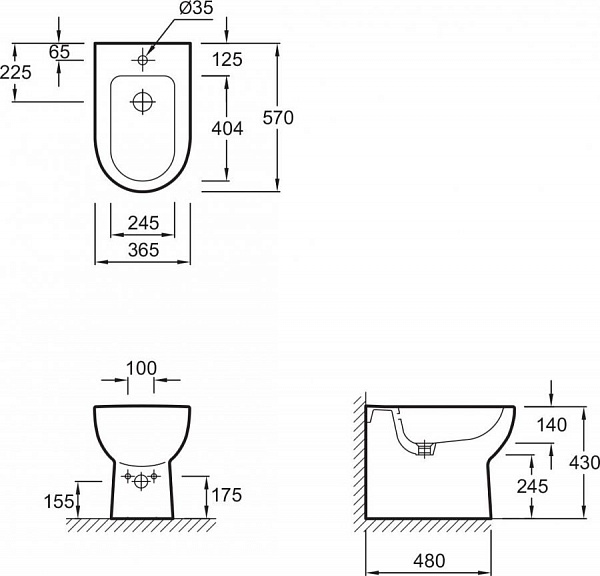 Биде напольное Jacob Delafon Odeon Up E4738